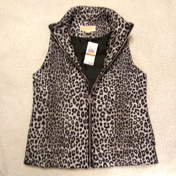 MICHAEL Michael Kors Jackets & Blazers - NWT Michael Kors Leopard Print Puffer Vest